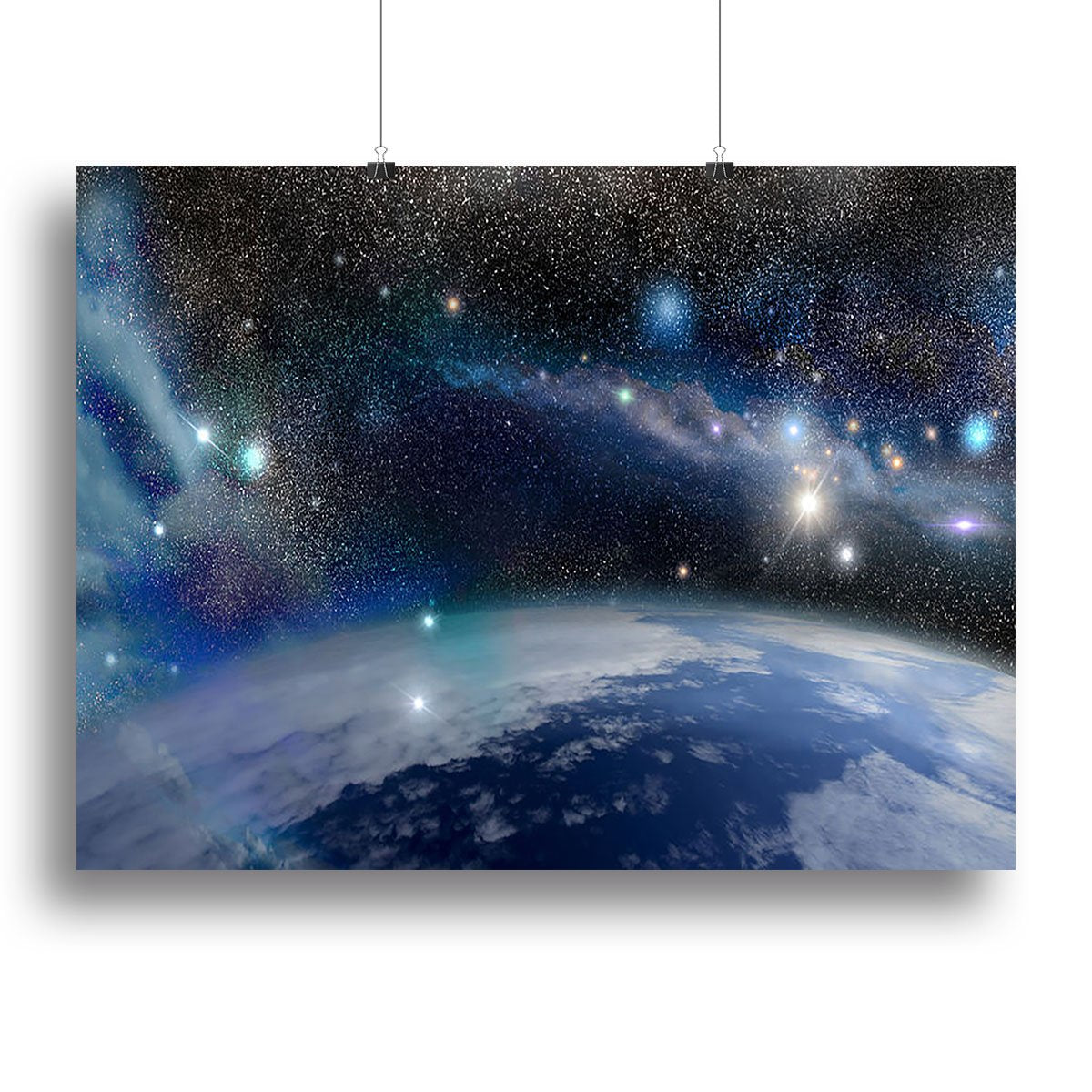 Earth in a Cosmic Cloud Canvas Print or Poster