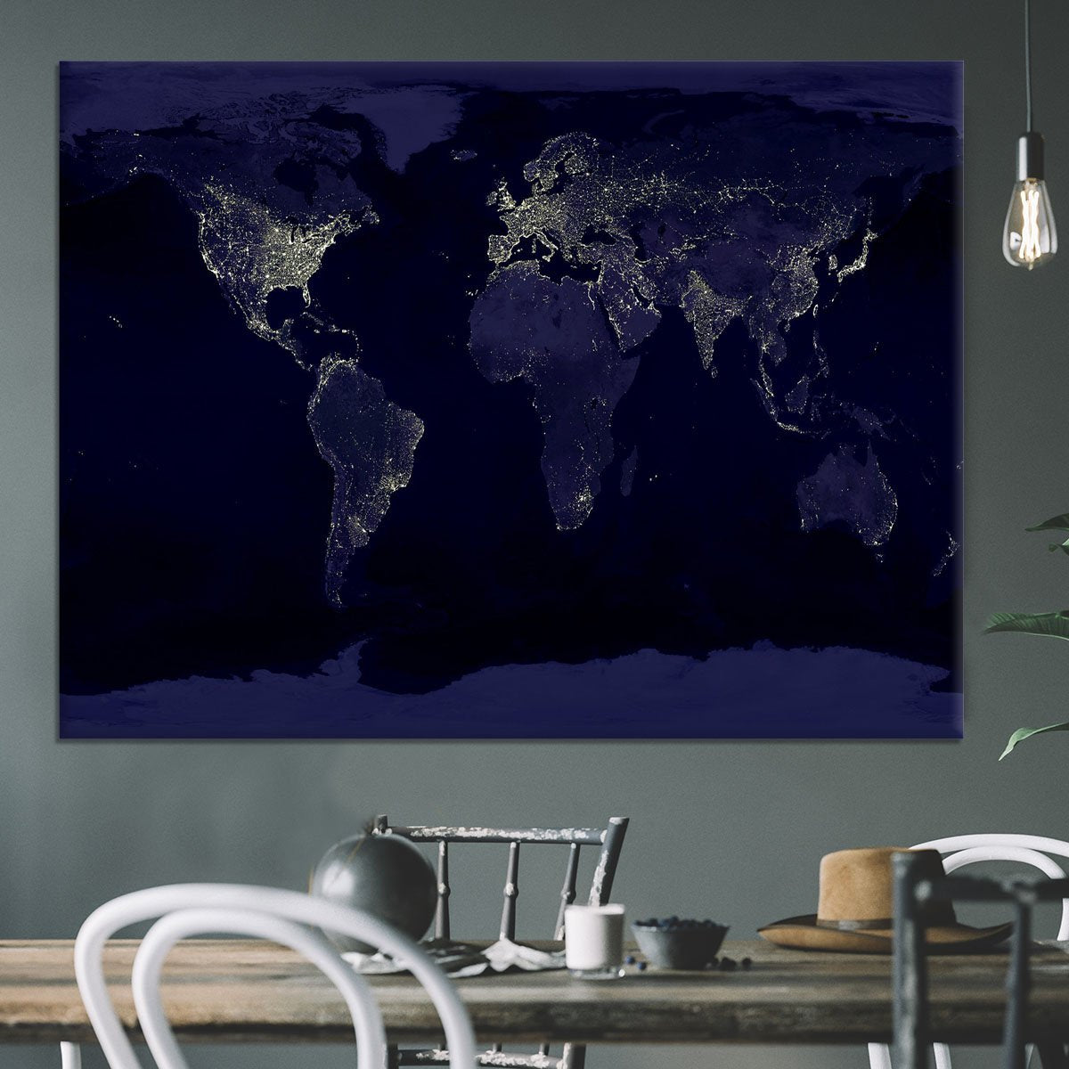 Earth At Night Canvas Print or Poster