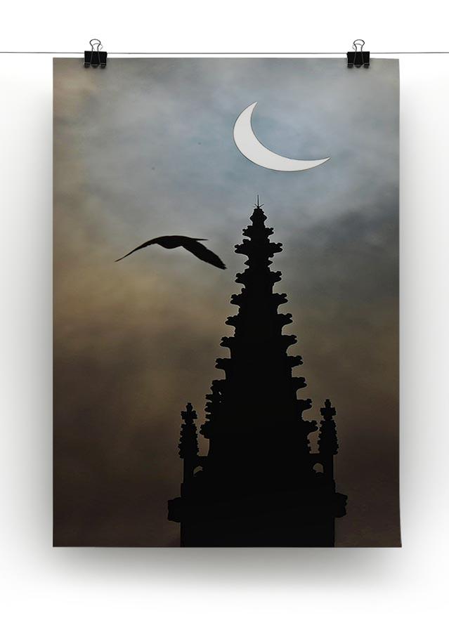 Eclipse over Worcester Cathedral Canvas Print or Poster - Canvas Art Rocks - 2