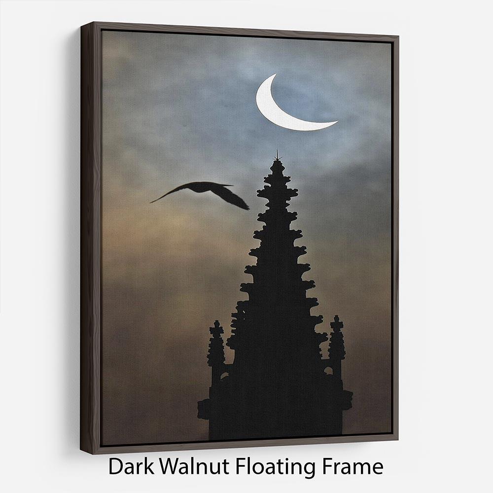 Eclipse over Worcester Cathedral Floating Frame Canvas - Canvas Art Rocks - 5
