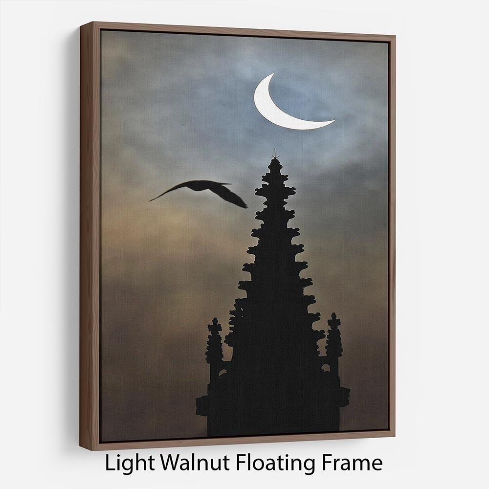 Eclipse over Worcester Cathedral Floating Frame Canvas - Canvas Art Rocks 7