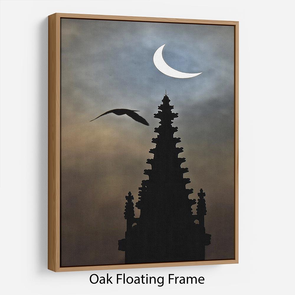 Eclipse over Worcester Cathedral Floating Frame Canvas - Canvas Art Rocks - 9