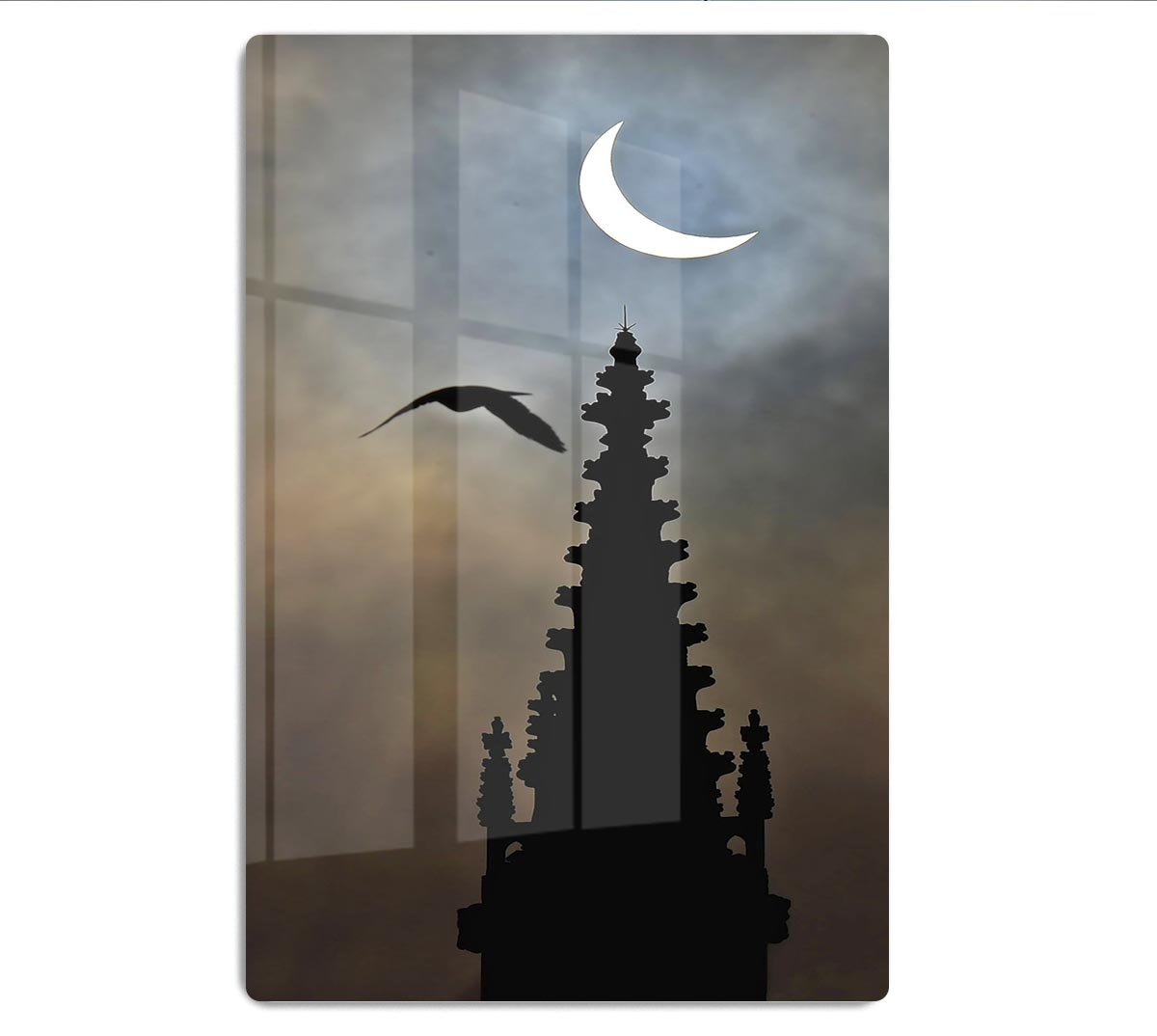 Eclipse over Worcester Cathedral HD Metal Print - Canvas Art Rocks - 1