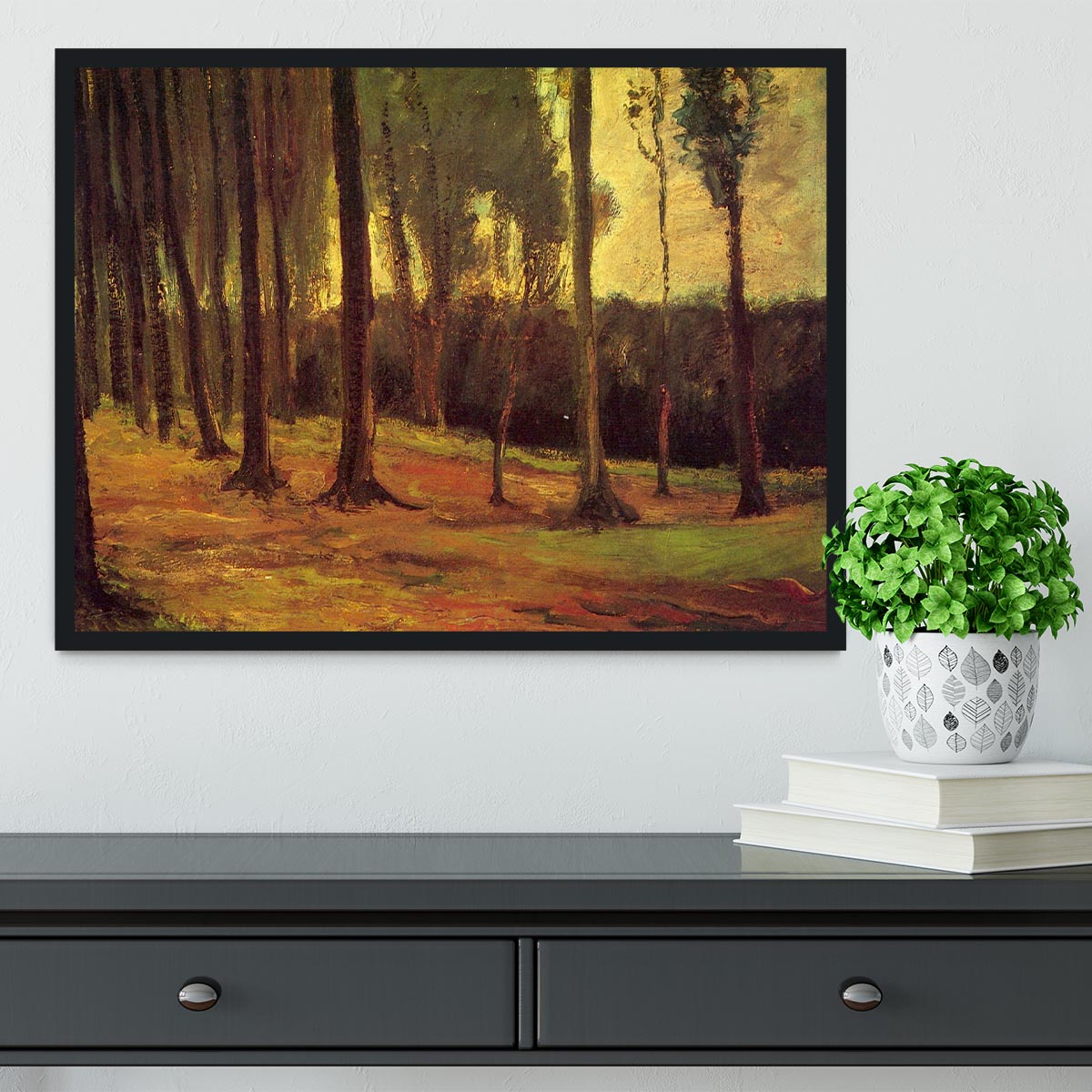 Edge of a Wood by Van Gogh Framed Print - Canvas Art Rocks - 2