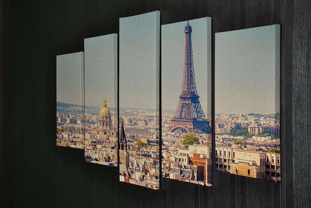 Eiffel Tower Sunny Day 5 Split Panel Canvas  - Canvas Art Rocks - 2