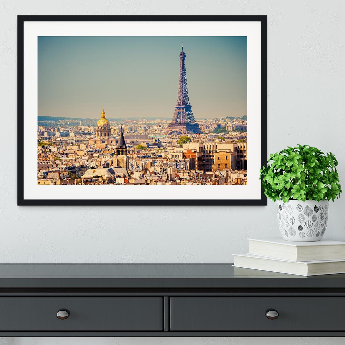 Eiffel Tower Sunny Day Framed Print - Canvas Art Rocks - 1