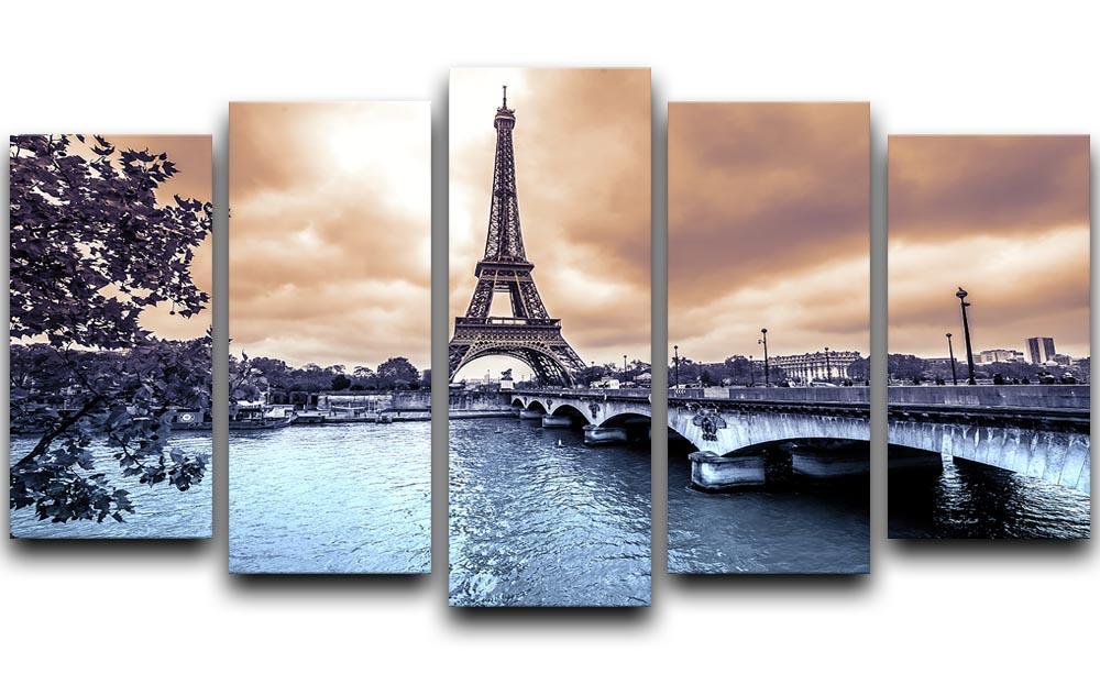 Eiffel Tower from Seine 5 Split Panel Canvas  - Canvas Art Rocks - 1