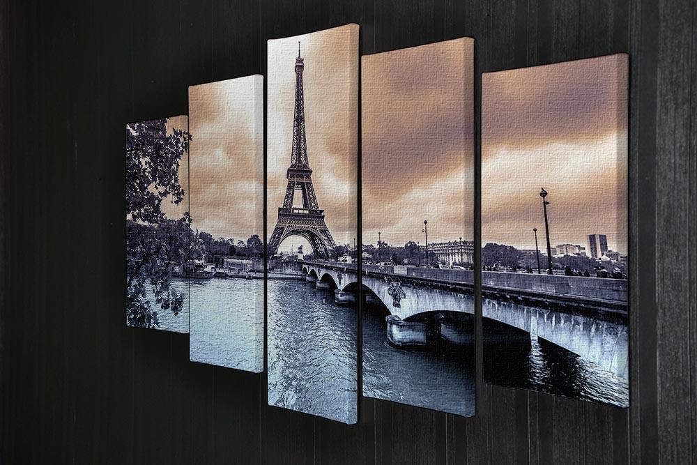 Eiffel Tower from Seine 5 Split Panel Canvas  - Canvas Art Rocks - 2