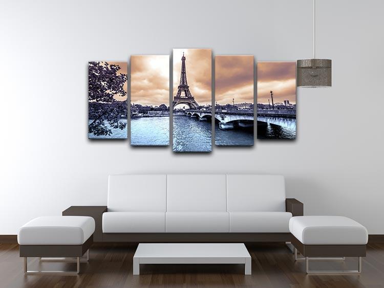 Eiffel Tower from Seine 5 Split Panel Canvas  - Canvas Art Rocks - 3