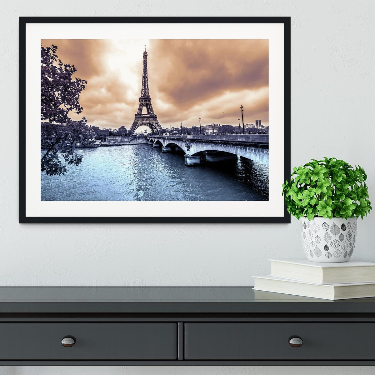 Eiffel Tower from Seine Framed Print - Canvas Art Rocks - 1
