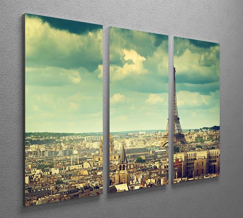 Eiffel tower Paris France 3 Split Panel Canvas Print - Canvas Art Rocks - 2