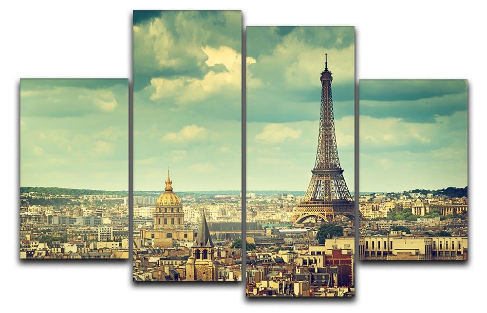 Eiffel tower Paris France 4 Split Panel Canvas  - Canvas Art Rocks - 1