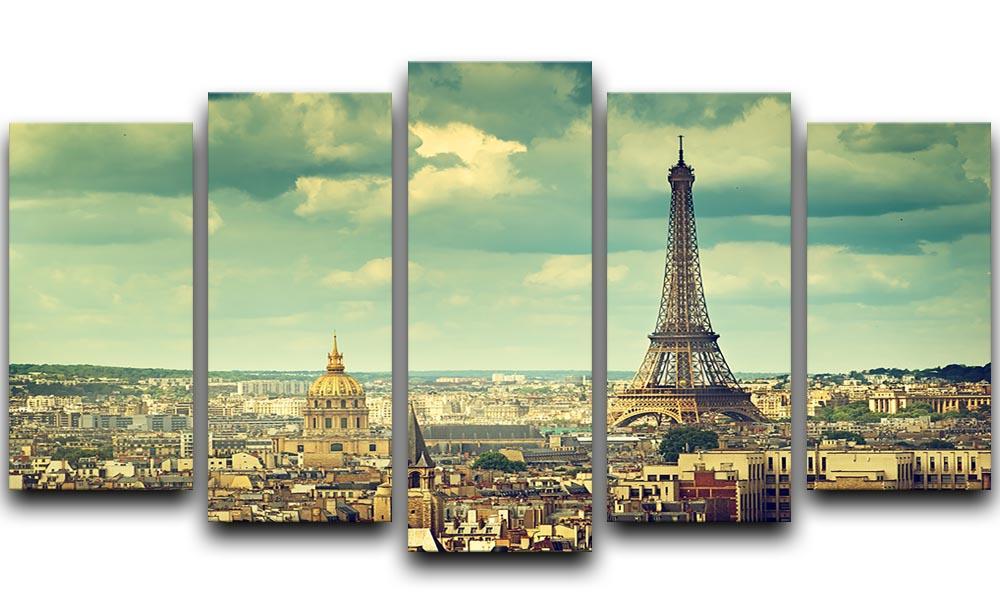 Eiffel tower Paris France 5 Split Panel Canvas  - Canvas Art Rocks - 1
