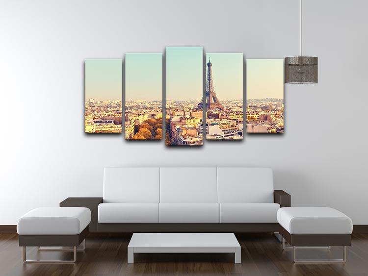 Eiffel tower at sunset 5 Split Panel Canvas  - Canvas Art Rocks - 3