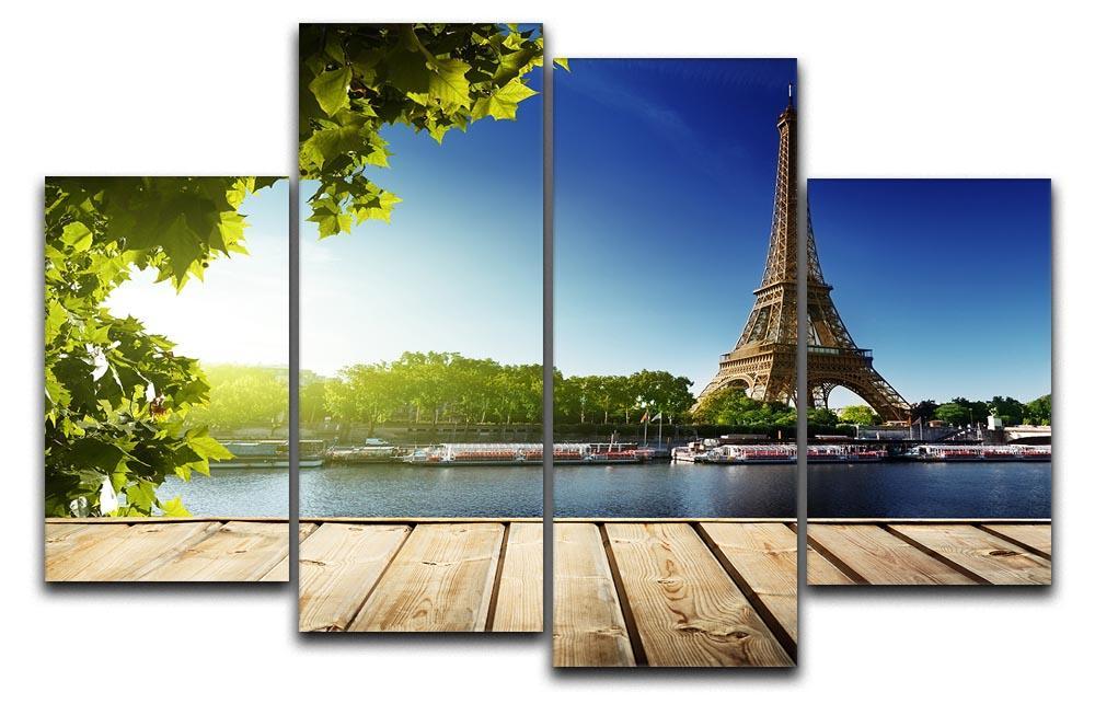 Eiffel tower in Paris 4 Split Panel Canvas  - Canvas Art Rocks - 1