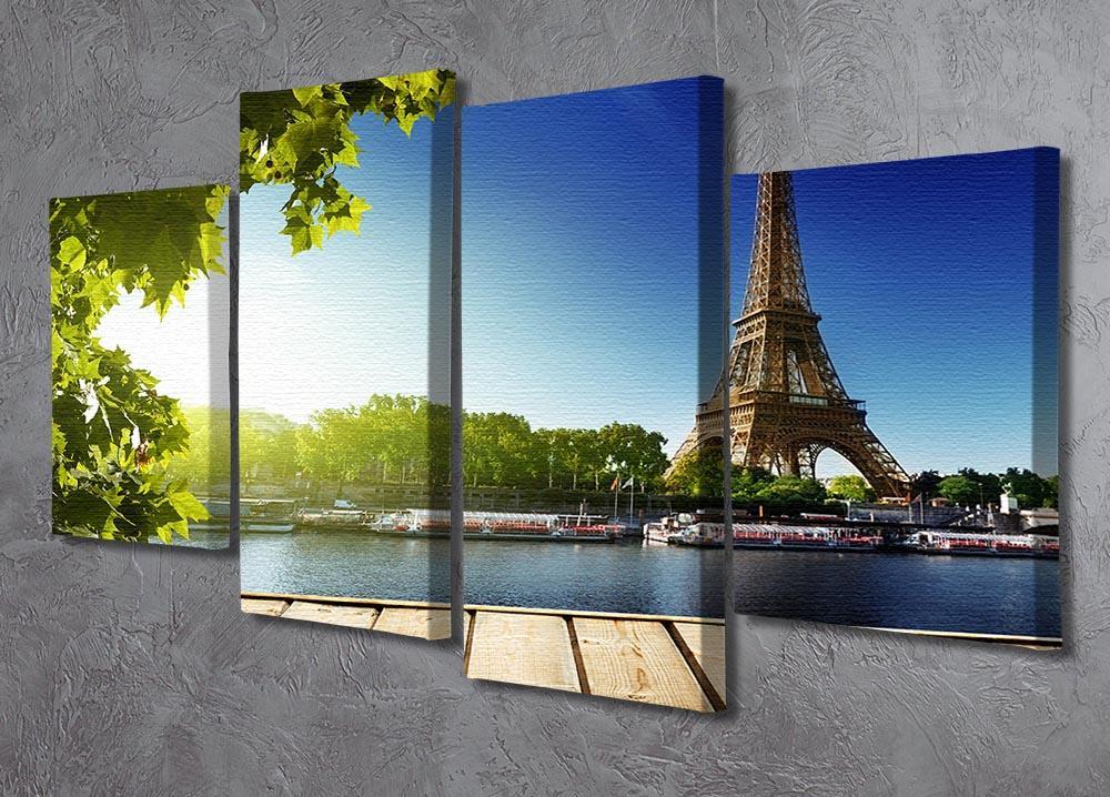 Eiffel tower in Paris 4 Split Panel Canvas  - Canvas Art Rocks - 2