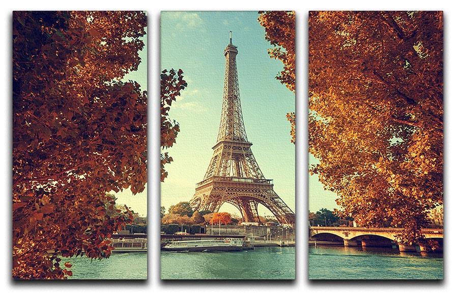 Eiffel tower in autumn time 3 Split Panel Canvas Print - Canvas Art Rocks - 1