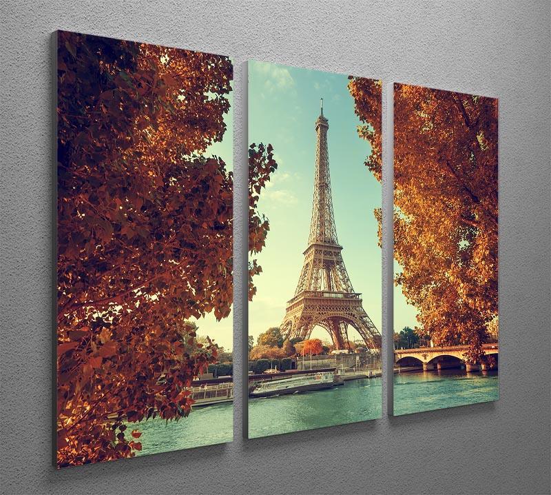 Eiffel tower in autumn time 3 Split Panel Canvas Print - Canvas Art Rocks - 2