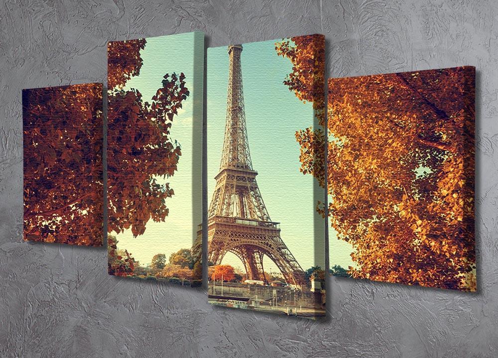 Eiffel tower in autumn time 4 Split Panel Canvas  - Canvas Art Rocks - 2