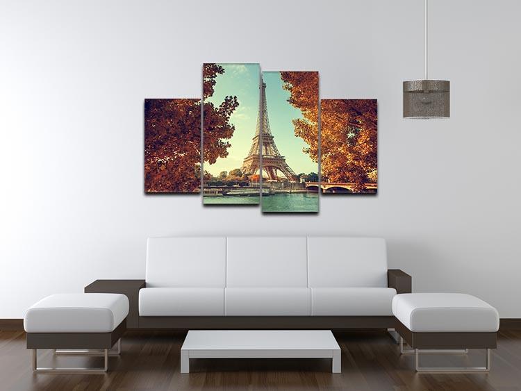 Eiffel tower in autumn time 4 Split Panel Canvas  - Canvas Art Rocks - 3