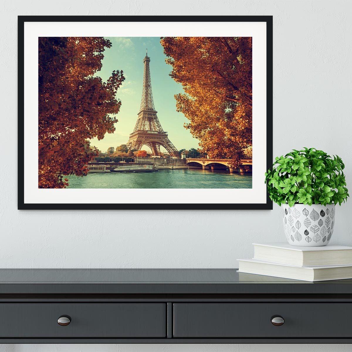 Eiffel tower in autumn time Framed Print - Canvas Art Rocks - 1