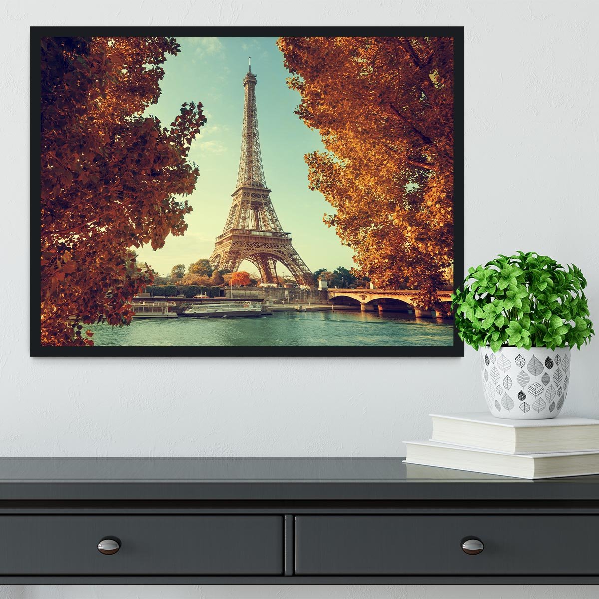 Eiffel tower in autumn time Framed Print - Canvas Art Rocks - 2