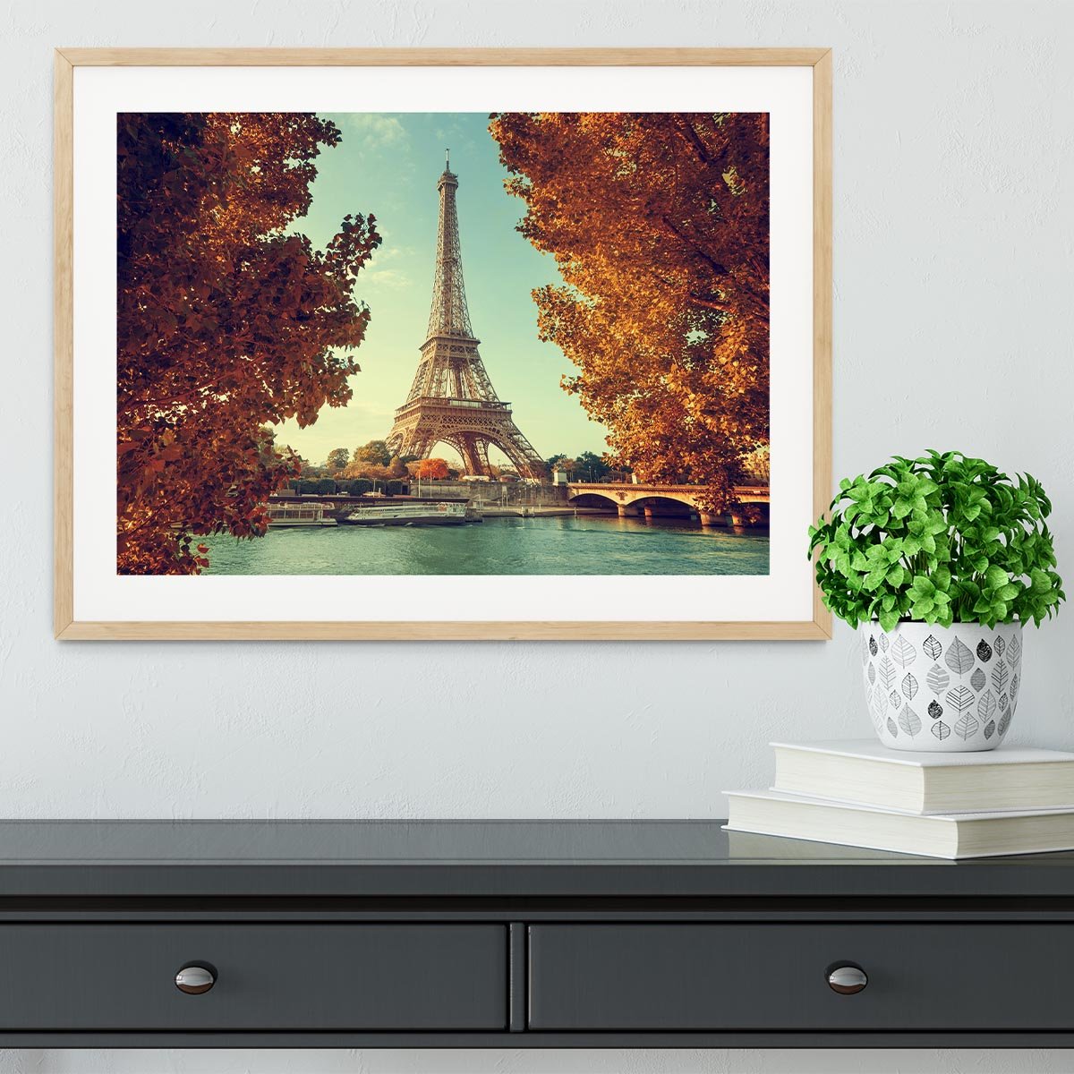 Eiffel tower in autumn time Framed Print - Canvas Art Rocks - 3