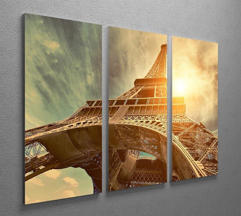 Eiffel tower under sun light 3 Split Panel Canvas Print - Canvas Art Rocks - 2