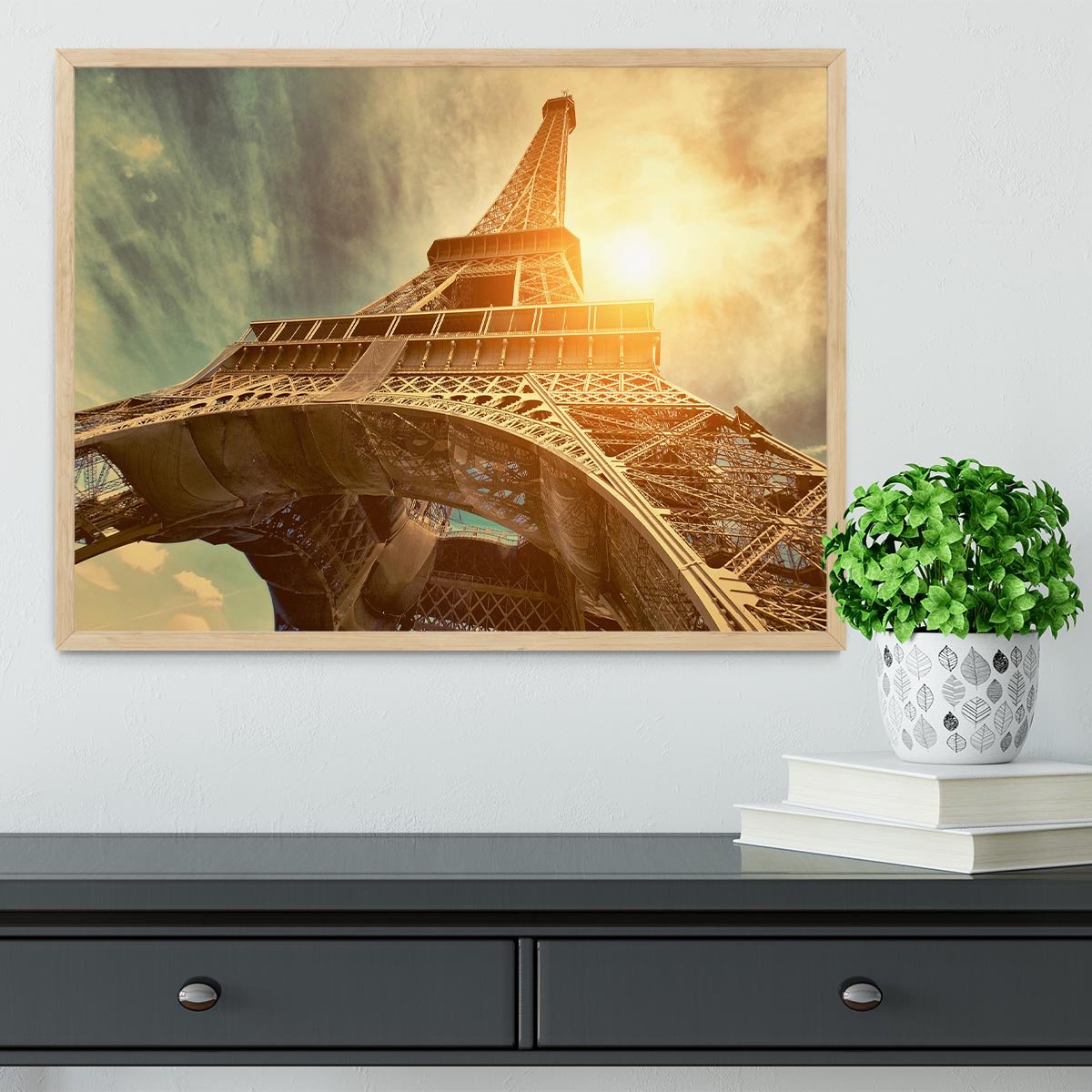 Eiffel tower under sun light Framed Print - Canvas Art Rocks - 4