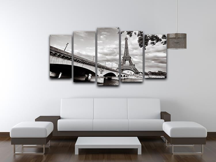Eiffel tower view from Seine river 5 Split Panel Canvas  - Canvas Art Rocks - 3