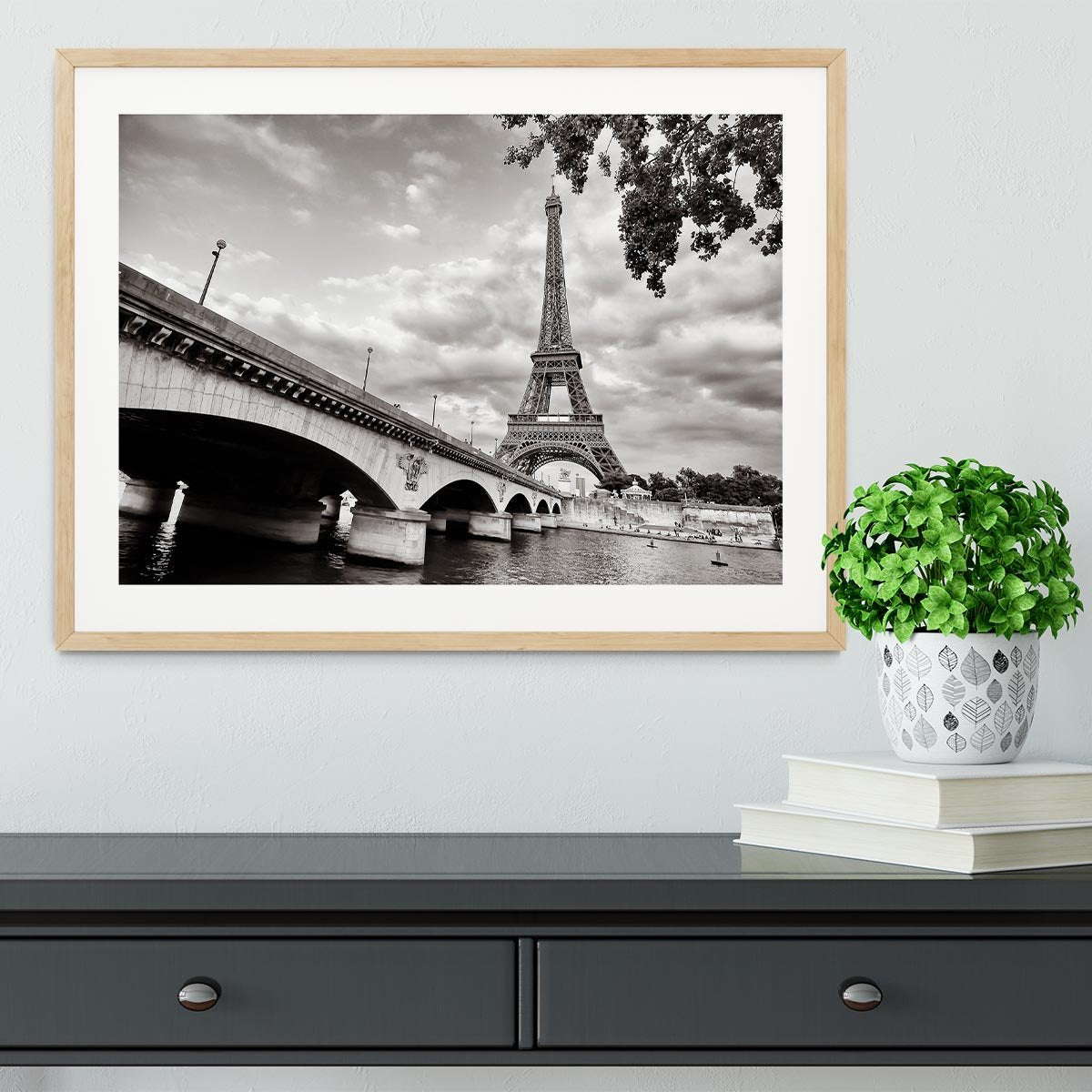 Eiffel tower view from Seine river Framed Print - Canvas Art Rocks - 3