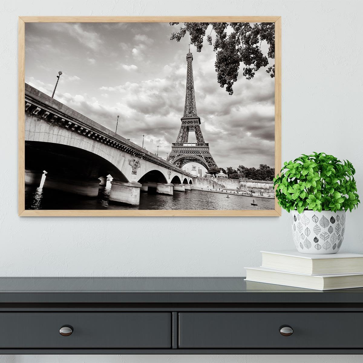 Eiffel tower view from Seine river Framed Print - Canvas Art Rocks - 4