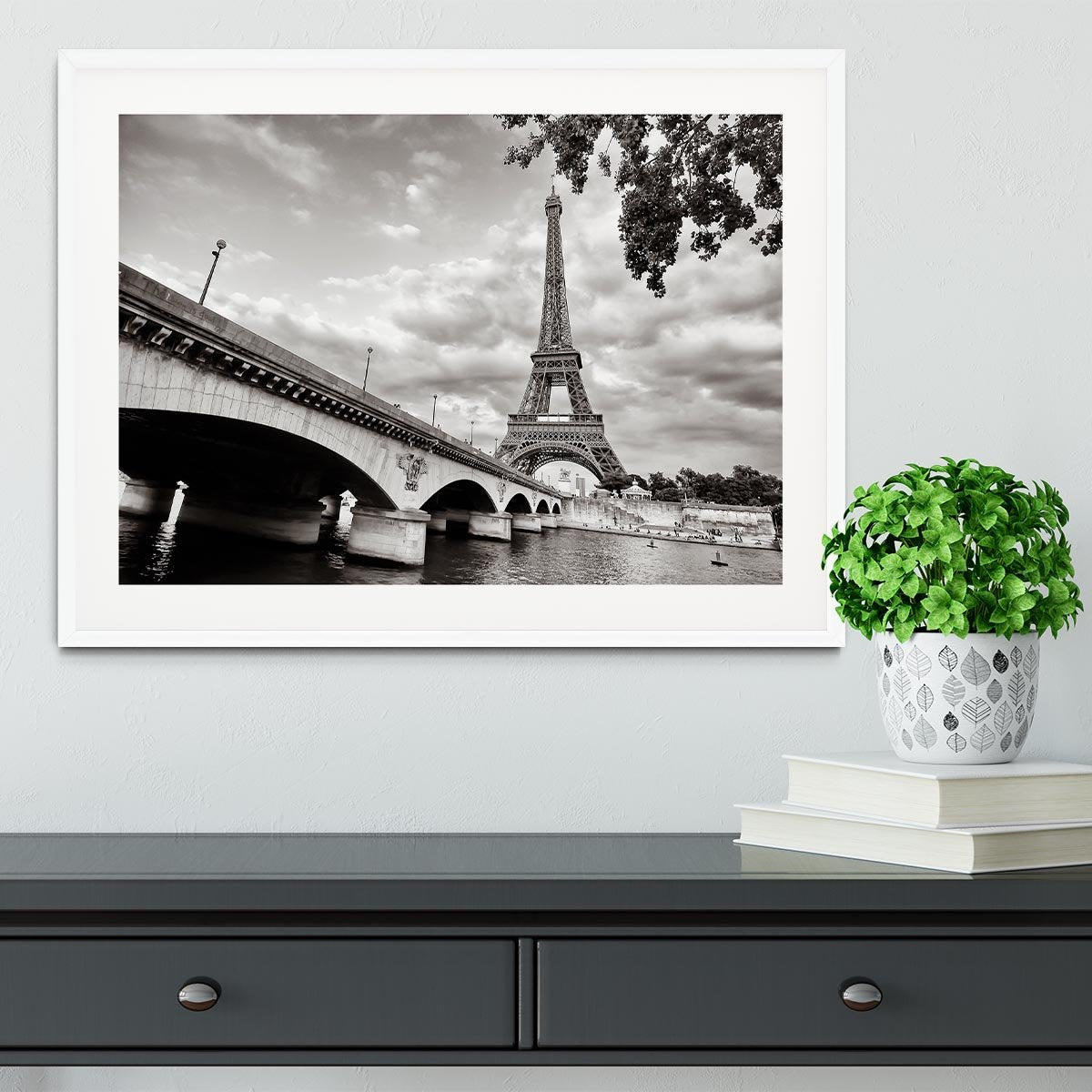 Eiffel tower view from Seine river Framed Print - Canvas Art Rocks - 5