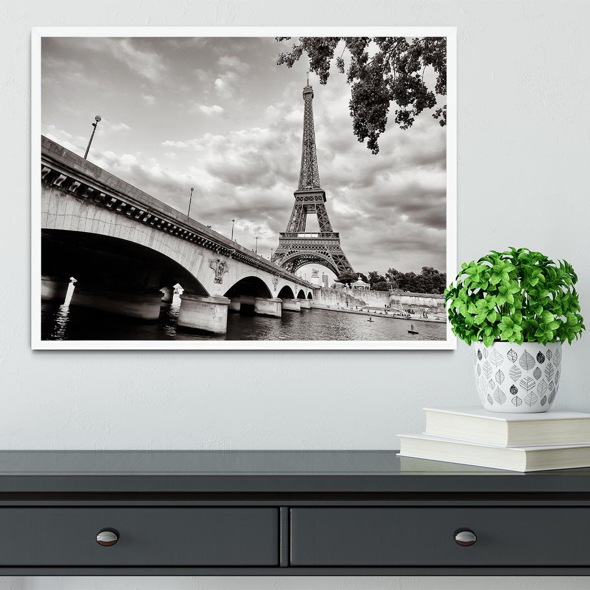 Eiffel tower view from Seine river Framed Print - Canvas Art Rocks -6