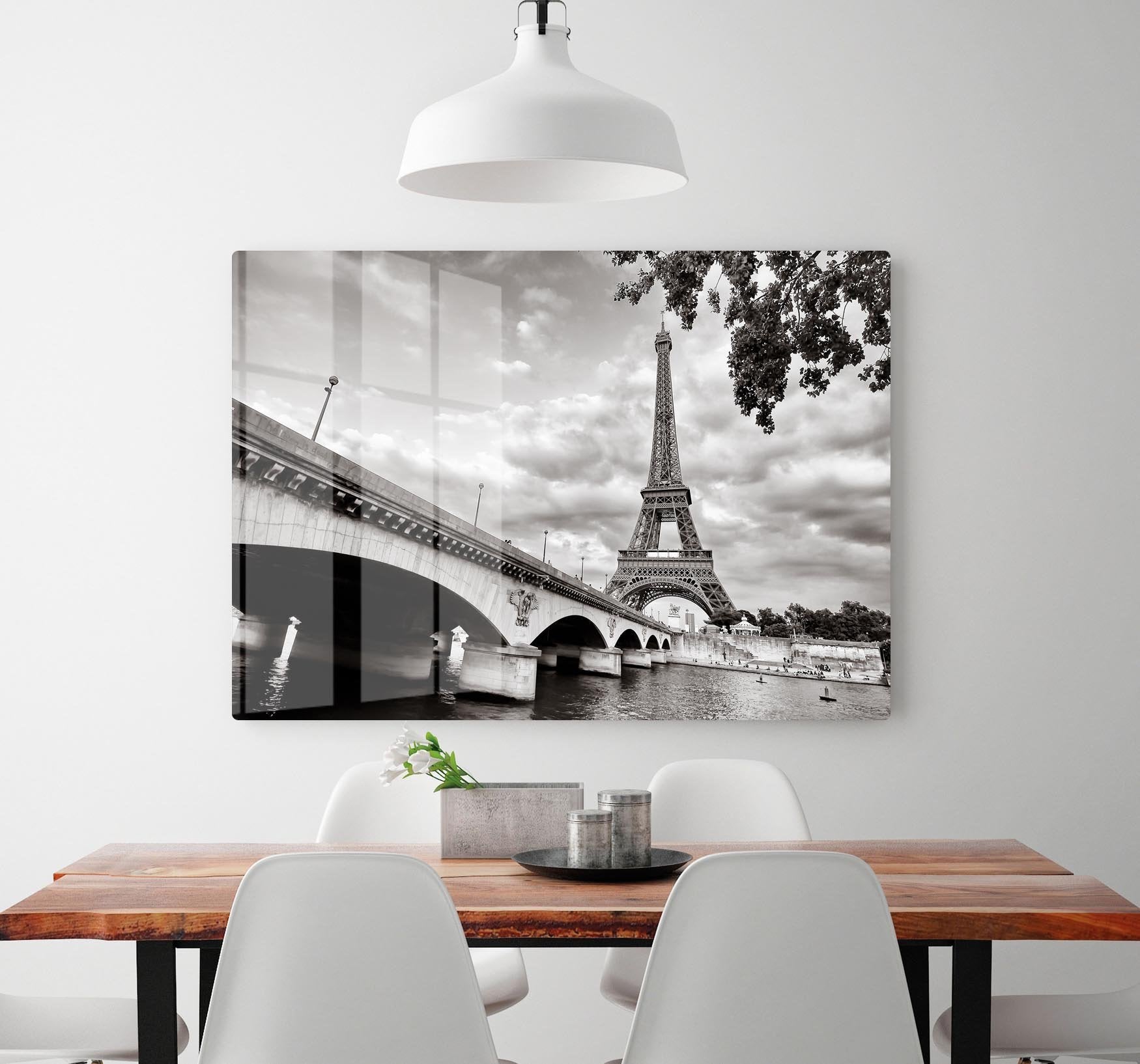 Eiffel tower view from Seine river HD Metal Print