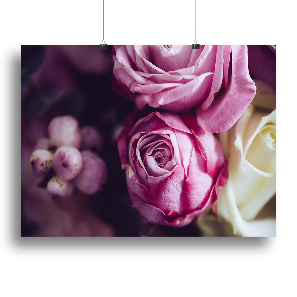 Elegant bouquet of pink and white roses Canvas Print or Poster - Canvas Art Rocks - 2