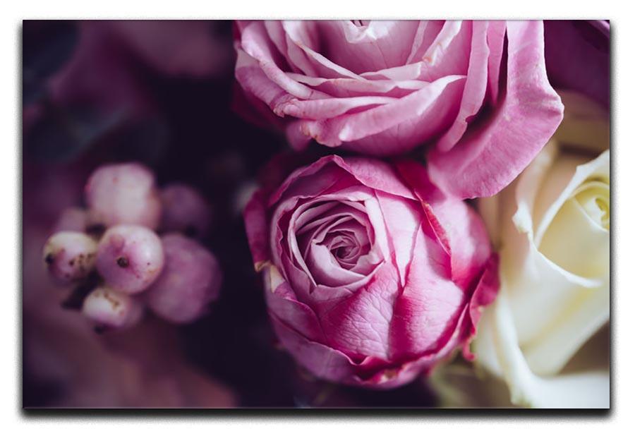 Elegant bouquet of pink and white roses Canvas Print or Poster  - Canvas Art Rocks - 1