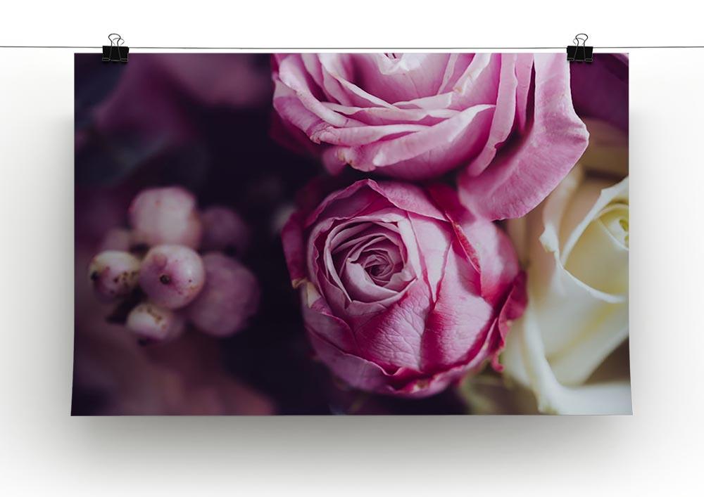Elegant bouquet of pink and white roses Canvas Print or Poster - Canvas Art Rocks - 2