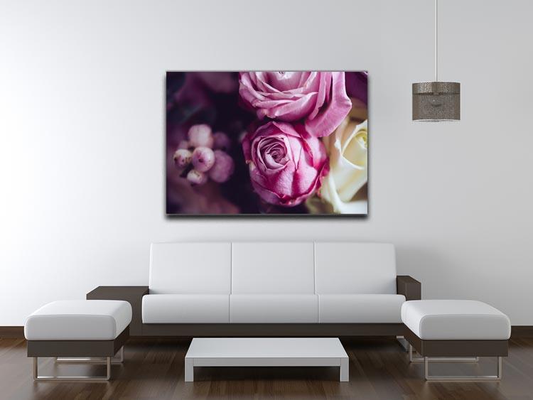 Elegant bouquet of pink and white roses Canvas Print or Poster - Canvas Art Rocks - 4