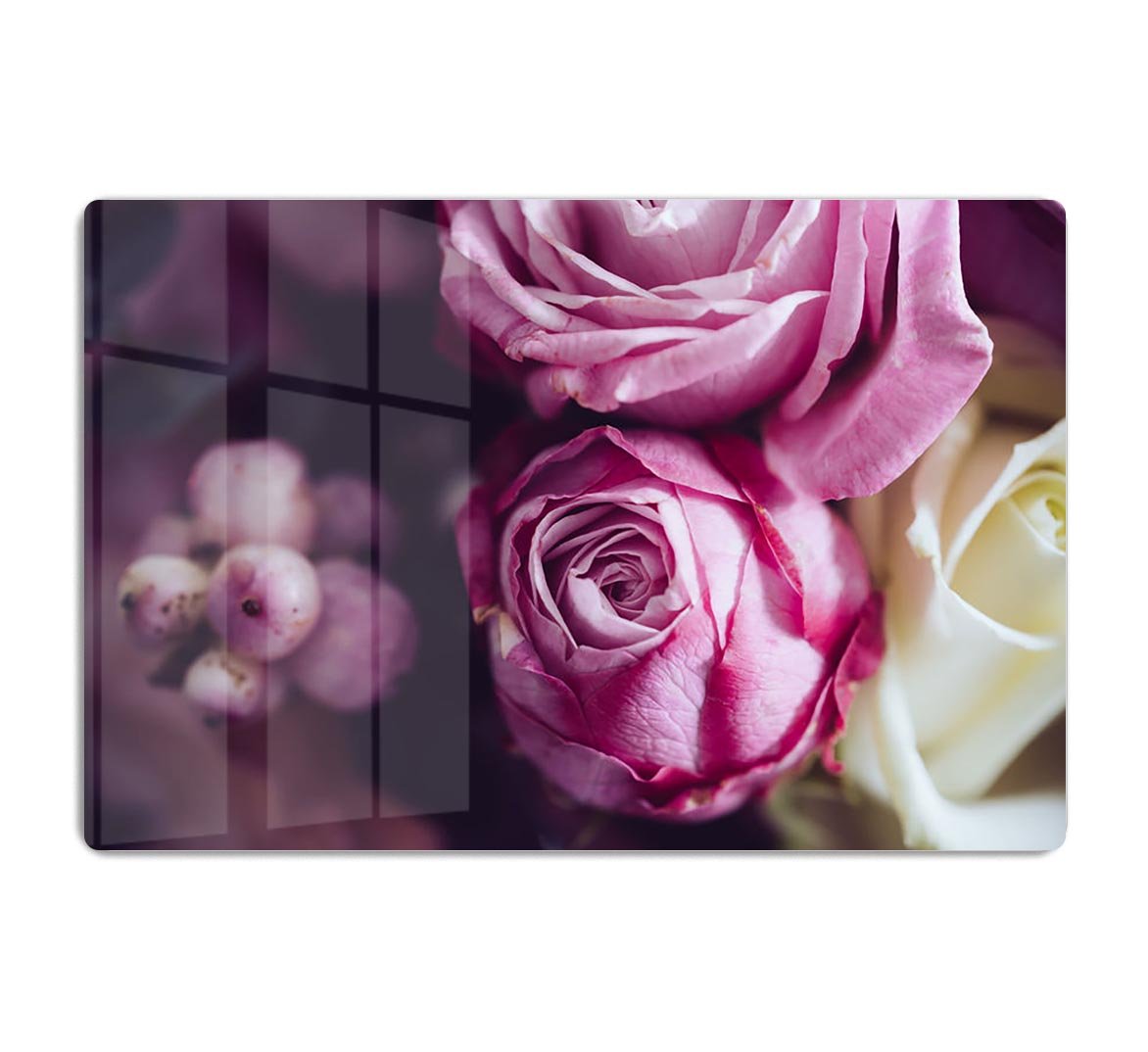 Elegant bouquet of pink and white roses HD Metal Print