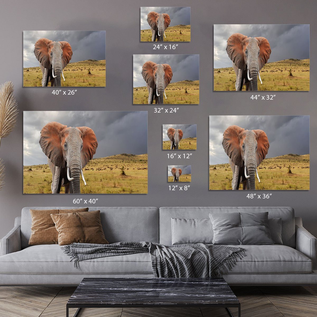 Elephant in National park of Kenya Canvas Print or Poster