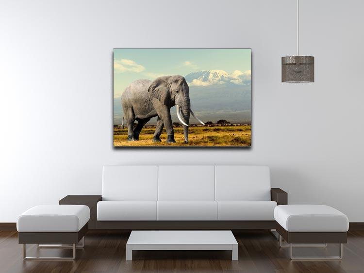 Elephant on Kilimajaro mount Canvas Print or Poster - Canvas Art Rocks - 4