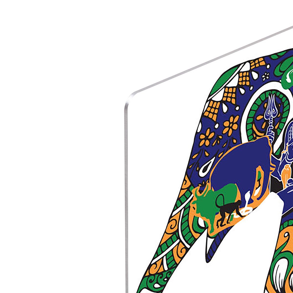 Elephant with Indian symbols HD Metal Print - Canvas Art Rocks - 4