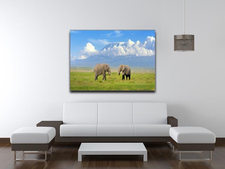 Elephant with Mount Kilimanjaro in the background Canvas Print or Poster - Canvas Art Rocks - 4
