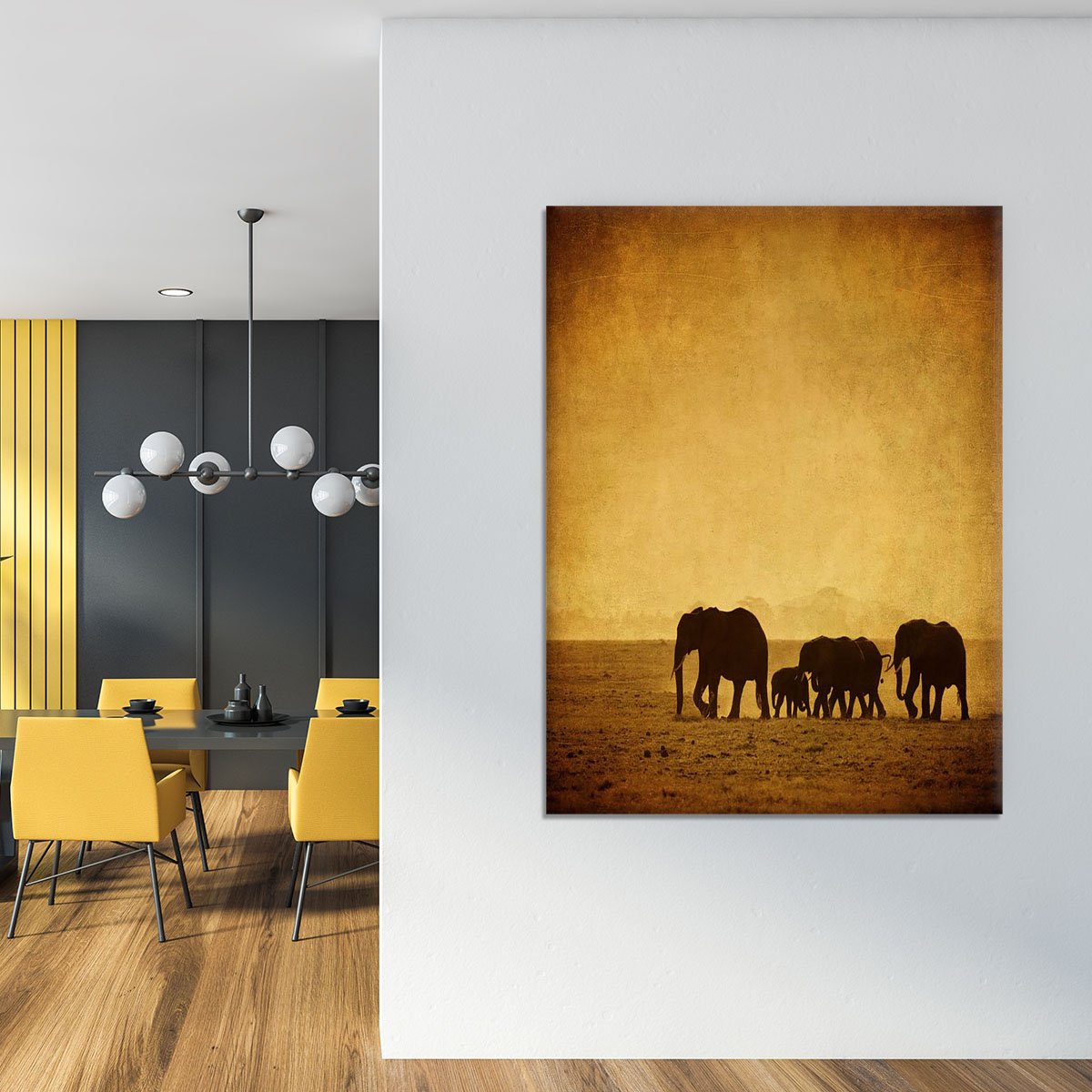 Elephants family amboseli kenya Canvas Print or Poster