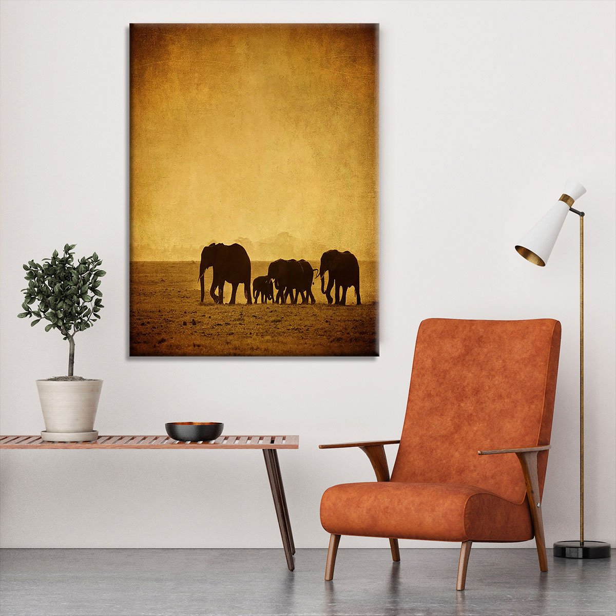 Elephants family amboseli kenya Canvas Print or Poster