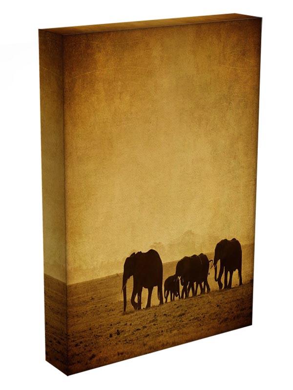 Elephants family amboseli kenya Canvas Print or Poster - Canvas Art Rocks - 3