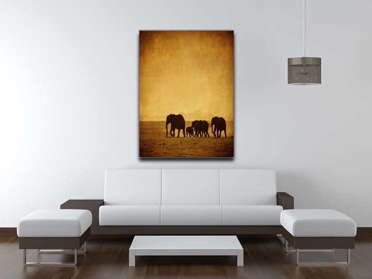 Elephants family amboseli kenya Canvas Print or Poster - Canvas Art Rocks - 4