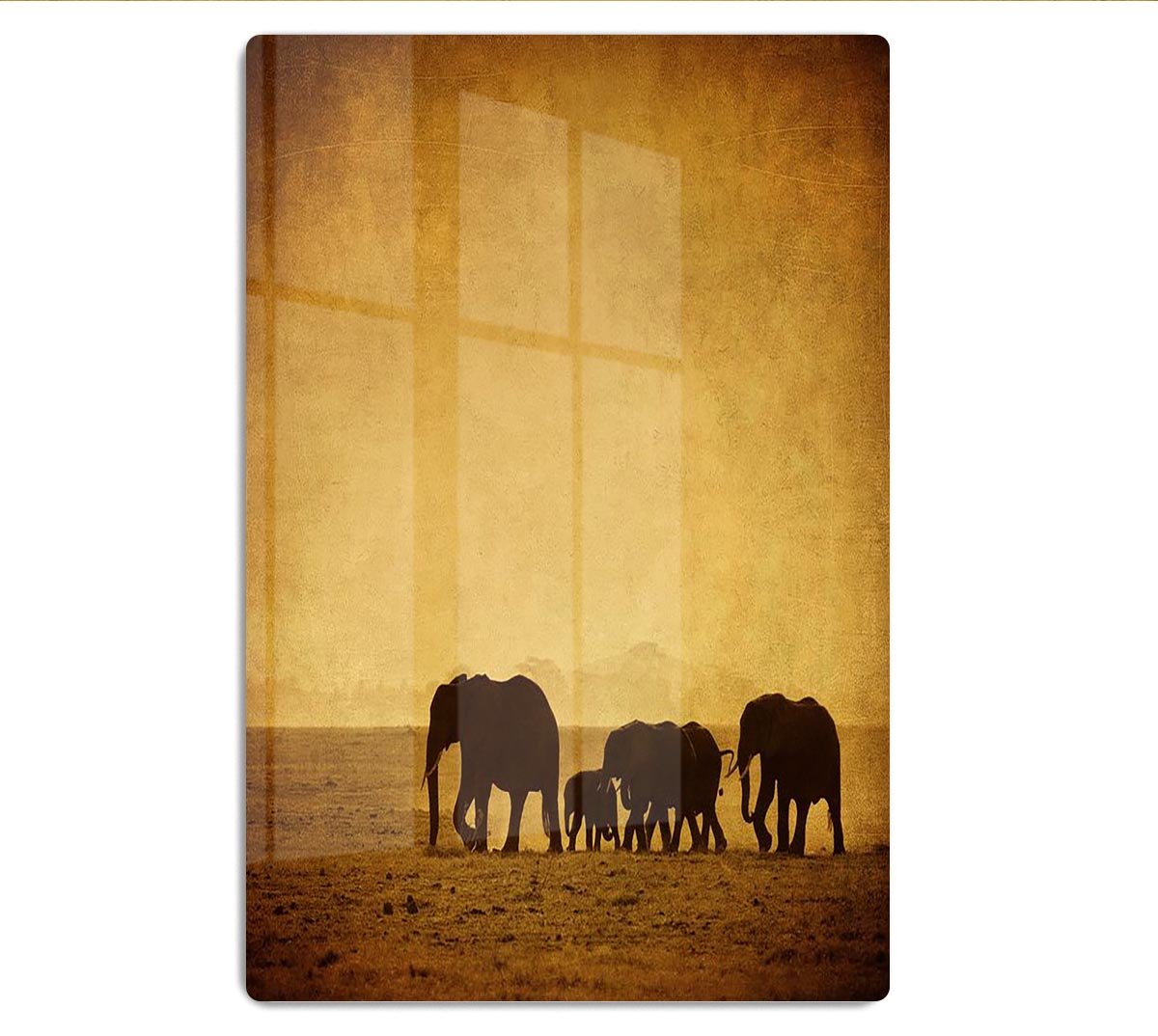 Elephants family amboseli kenya HD Metal Print - Canvas Art Rocks - 1
