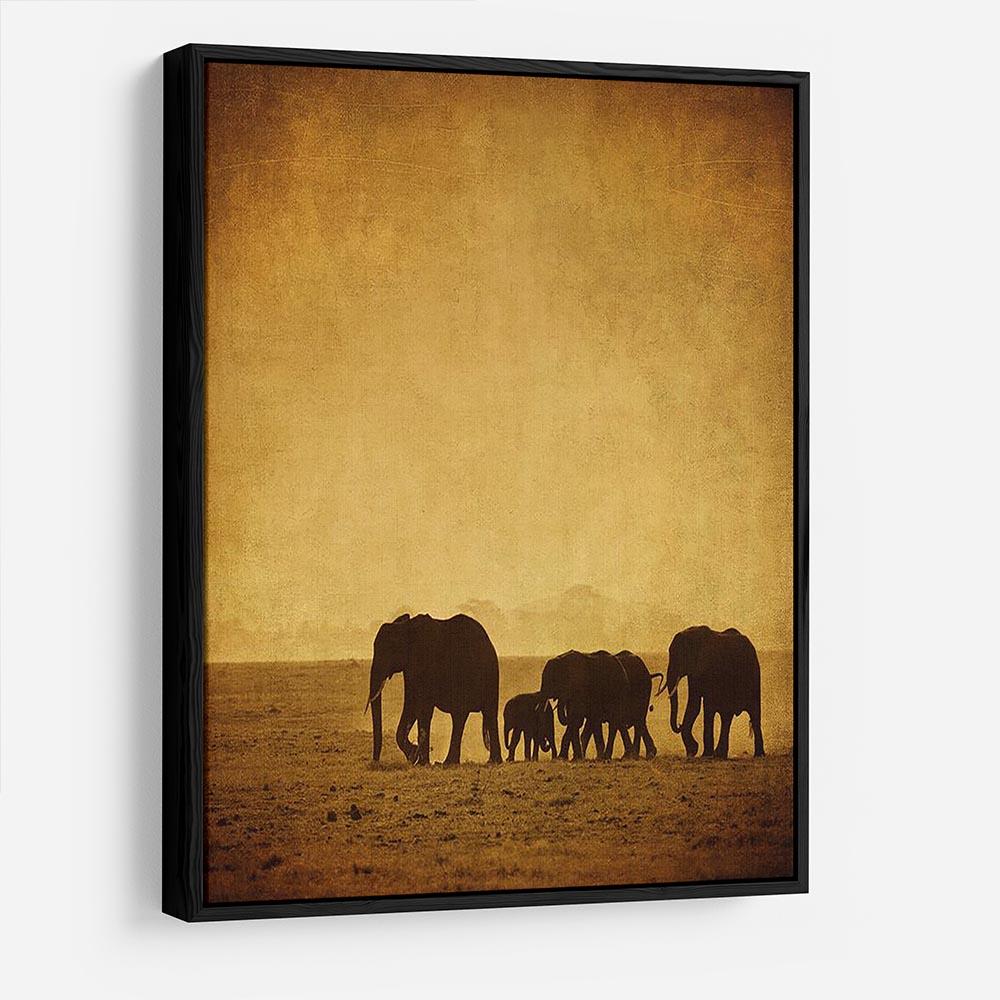 Elephants family amboseli kenya HD Metal Print - Canvas Art Rocks - 6